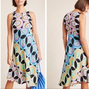 Anthropologie Kenzie Asymmetric Geometric Midi Dress